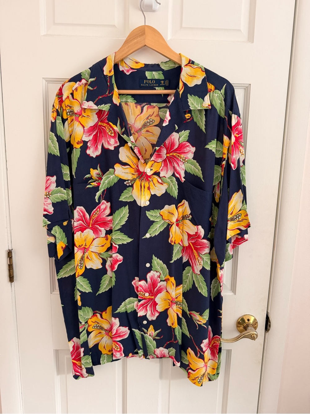 Polo by Ralph Lauren Navy Tropical Floral Camp Shirt